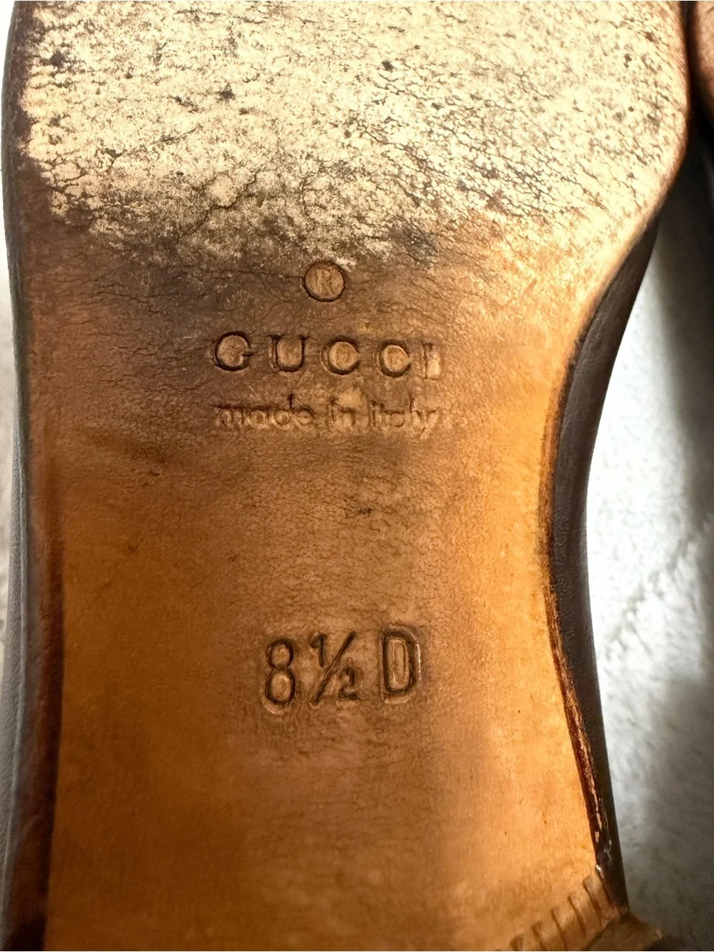 $1,050 Gucci Brown Leather Webbed Horse-Bit Snaffle Loafers 9 D